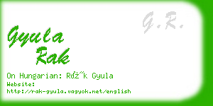 gyula rak business card